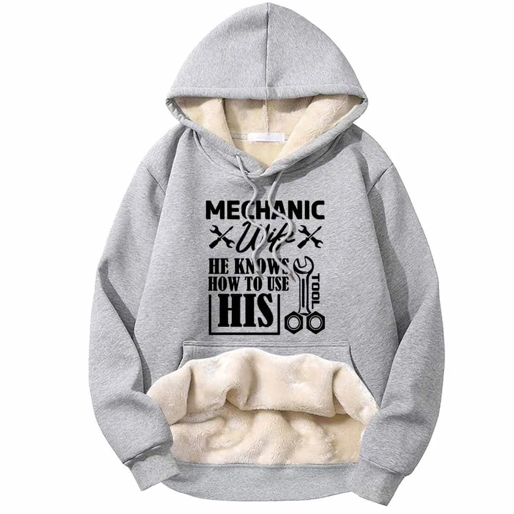 Mechanic Wife Knows How To Use His Tool Fleece Hoodie