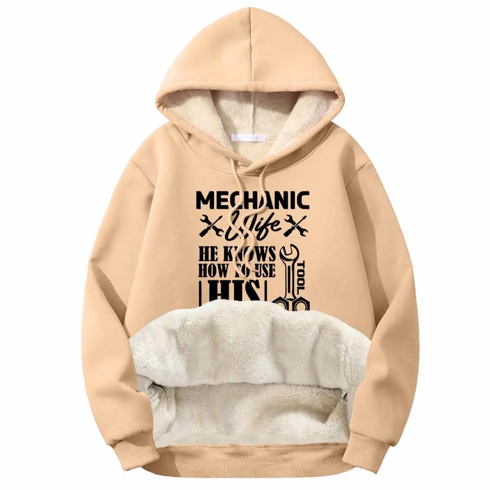 Mechanic Wife Knows How To Use His Tool Fleece Hoodie
