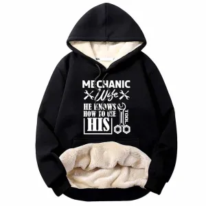 Mechanic Wife Knows How To Use His Tool Fleece Hoodie