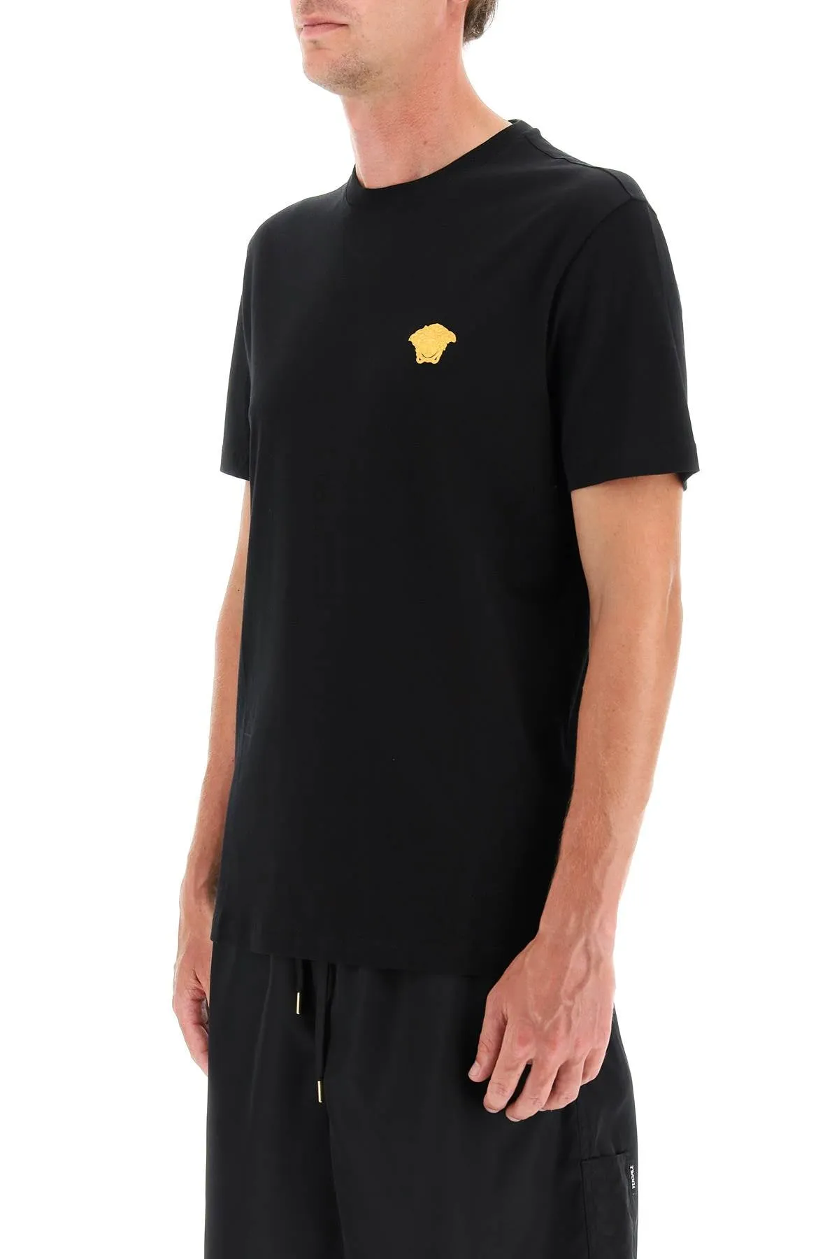 medusa embroidered t-shirt 1008481 1A08489 BLACK