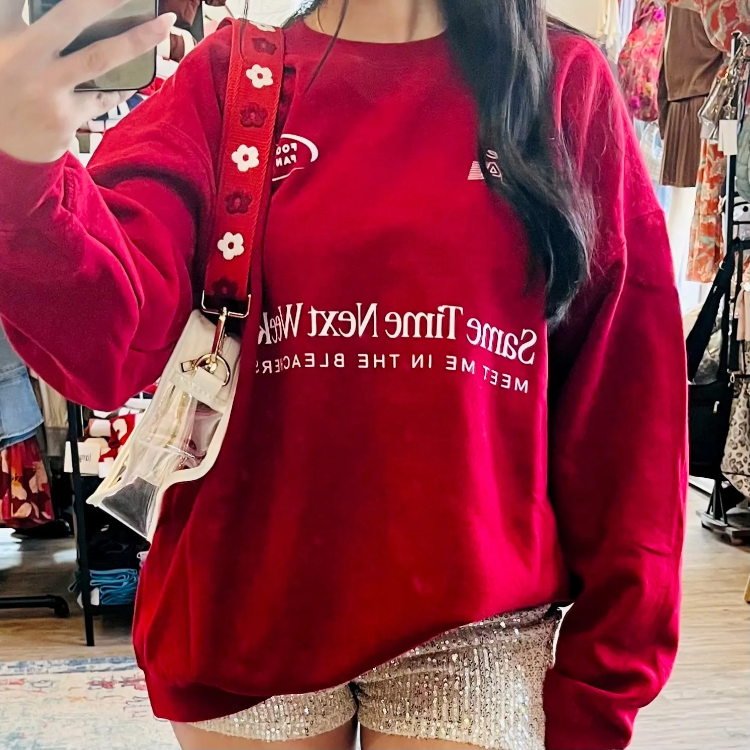 Meet Me in the Bleachers Red Sweatshirt