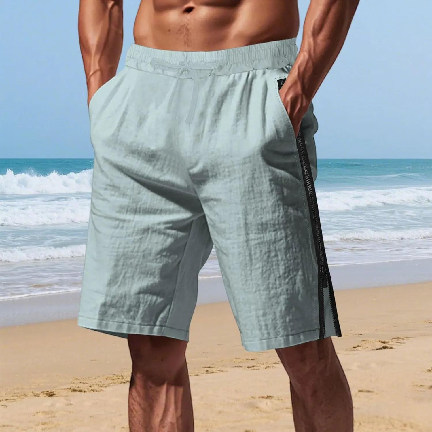 Men Athletic Running Shorts Lightweight Gym Workout Side Split Shorts Athletic Quick Dry Sports Shorts with Pockets