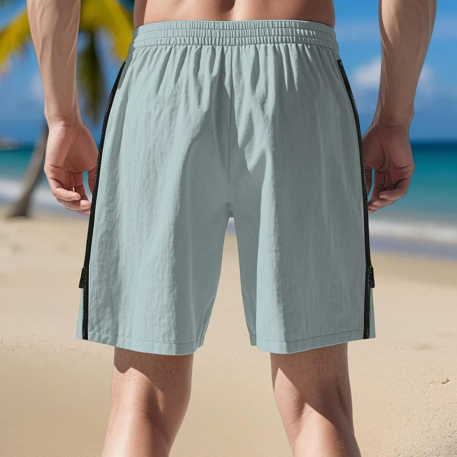 Men Athletic Running Shorts Lightweight Gym Workout Side Split Shorts Athletic Quick Dry Sports Shorts with Pockets