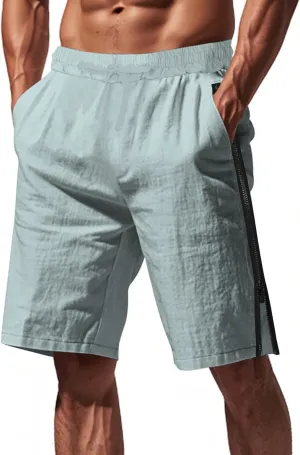 Men Athletic Running Shorts Lightweight Gym Workout Side Split Shorts Athletic Quick Dry Sports Shorts with Pockets