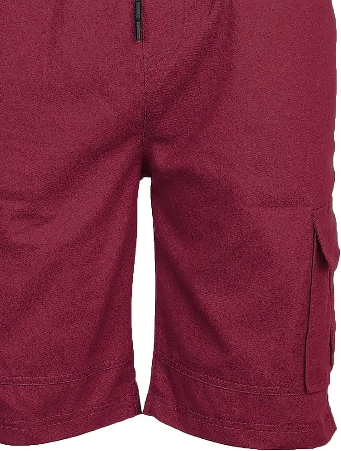 Men Cargo Shorts Elastic Waist Drawstring Athletic Shorts Casual Lightweight Summer Shorts Loose Fit Hiking Shorts