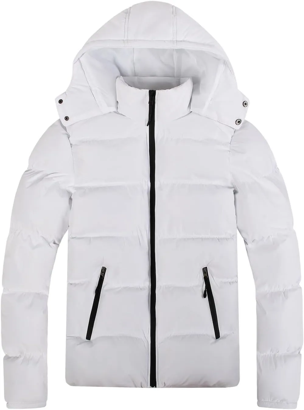 Men Lightweight Puffer Jackets Hooded Insulated Thermal Puffy Winter Jacket Waterproof Windproof Down Coats Outerwear