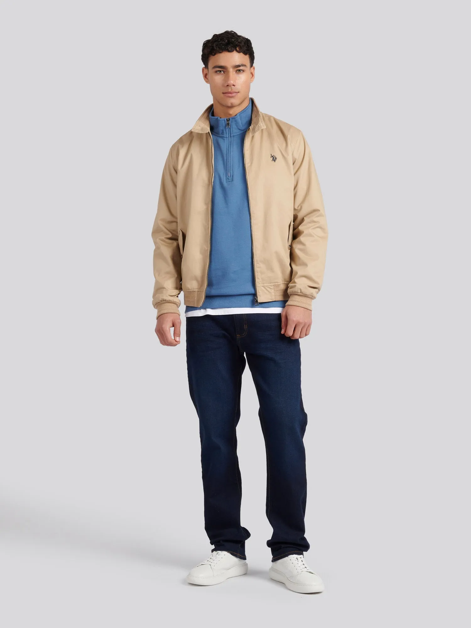 Mens 1/4 Zip Sweatshirt in Blue Horizon