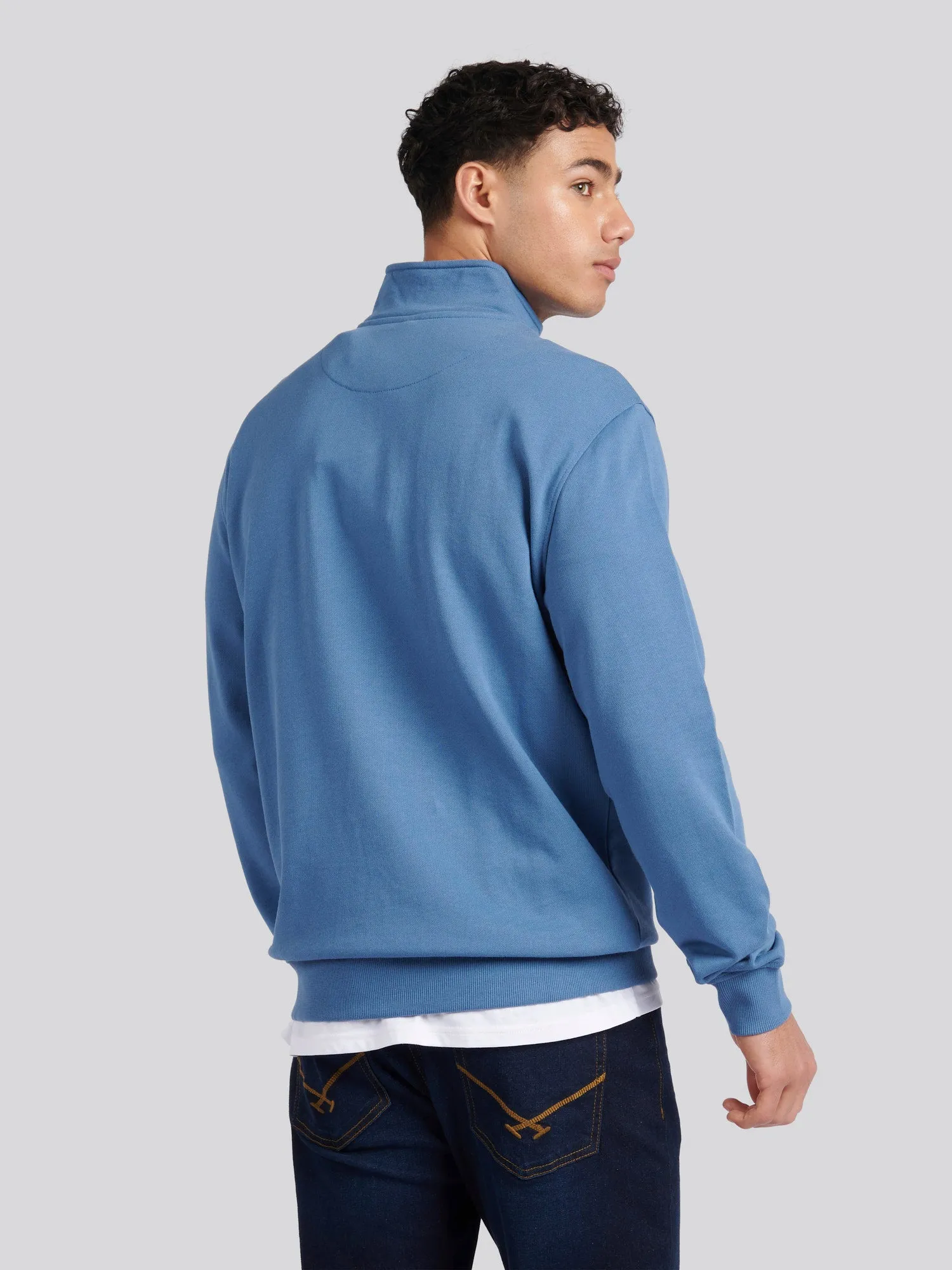 Mens 1/4 Zip Sweatshirt in Blue Horizon