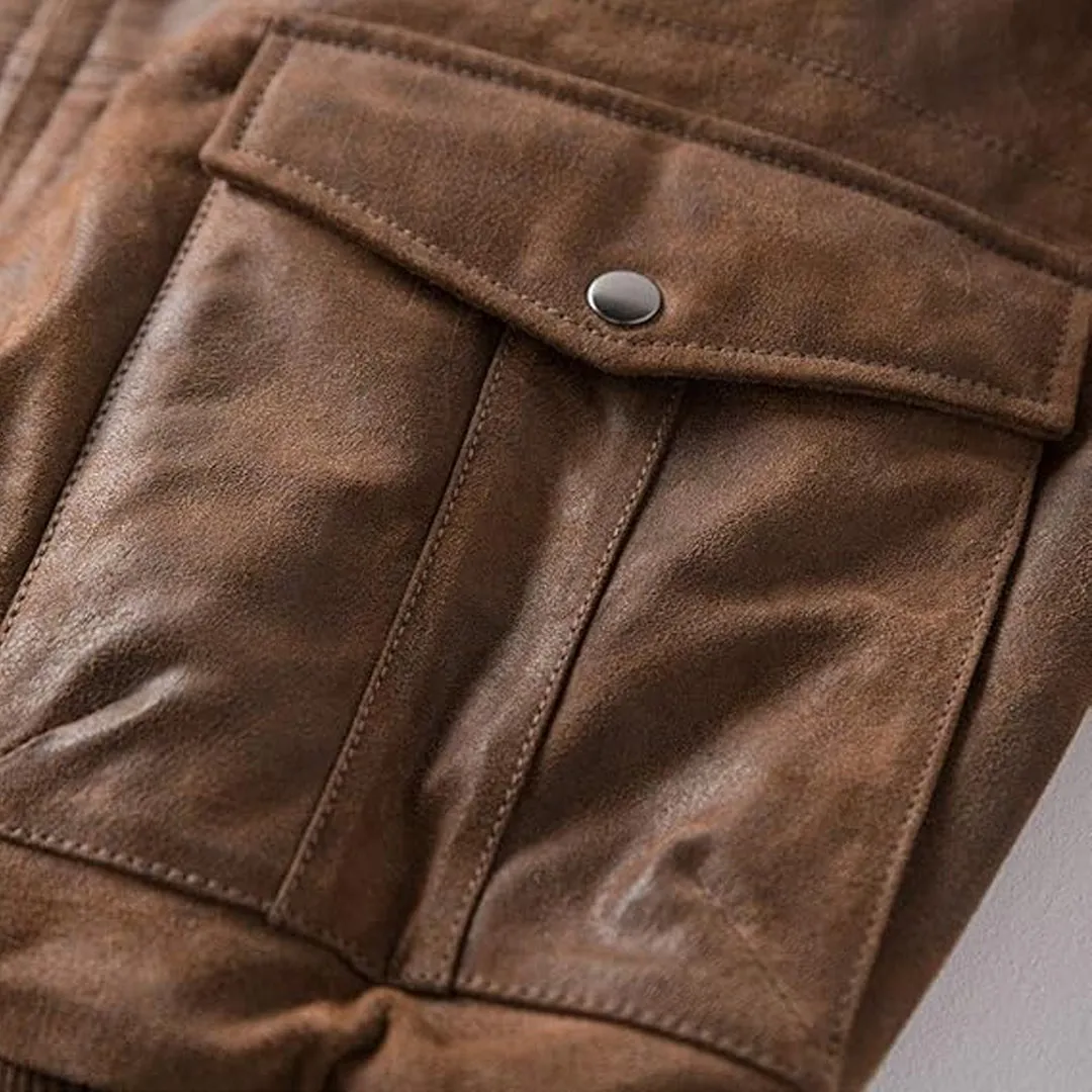 Men's Air Force Flight Bomber Leather Jacket