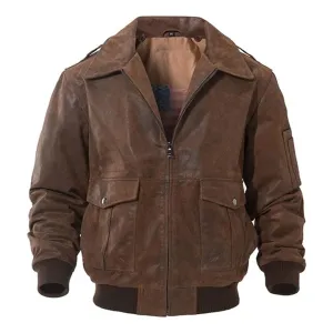 Men's Air Force Flight Bomber Leather Jacket