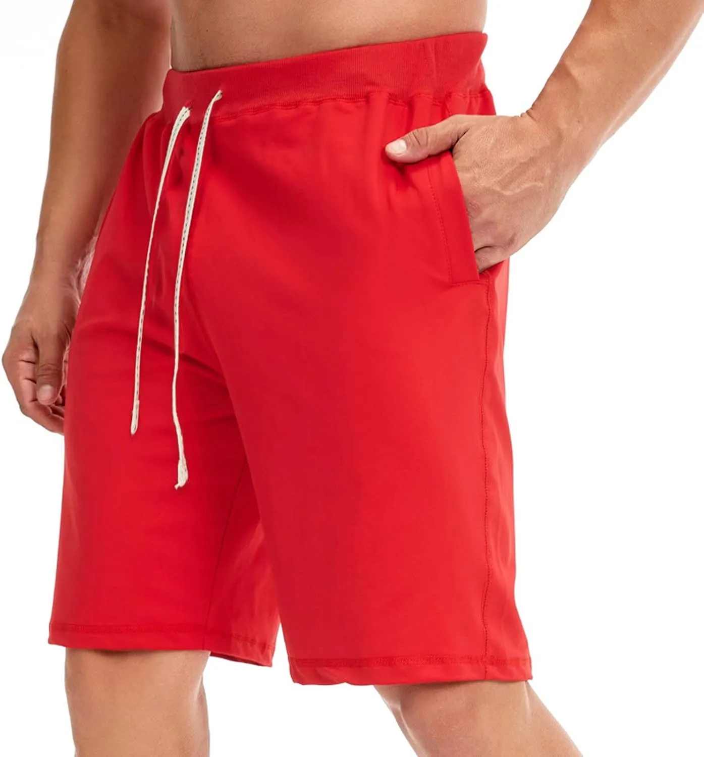 Mens Athletic Shorts Casual Drawstring Cotton Loose fit Jersey Shorts Athletic Jogger Gym Workout Lounge Sweat Shorts