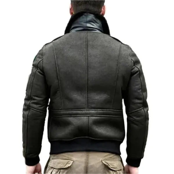 Men's B3 RAF Faux Shearling Aviator Bomber Leather Jacket