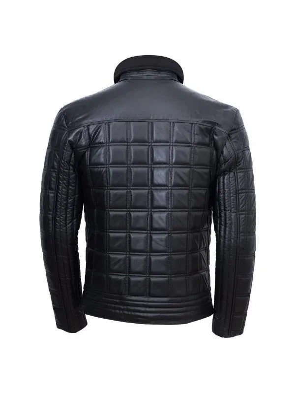 Men’s Block Quilted Leather Jacket