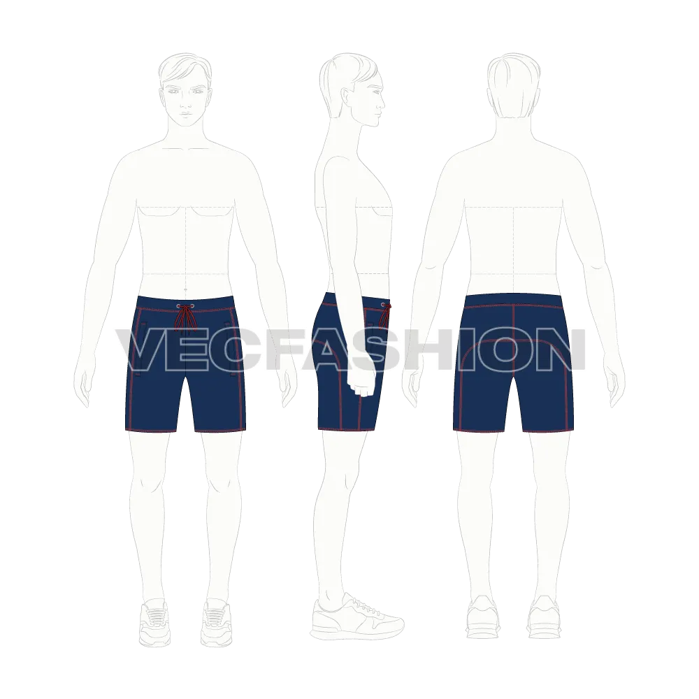 Mens Blue Sport Sweat Shorts