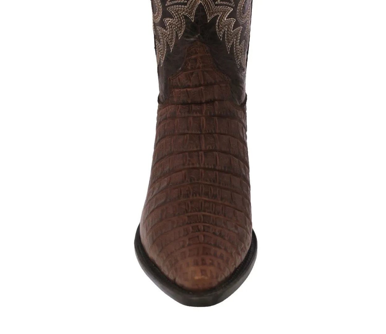 Mens Brown Alligator Belly Print Leather Cowboy Boots J Toe