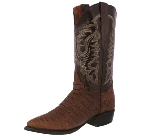 Mens Brown Alligator Belly Print Leather Cowboy Boots J Toe