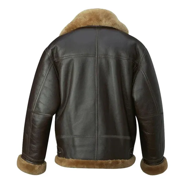 Men's Brown RAF B3 Faux Shearling Aviator Jacket