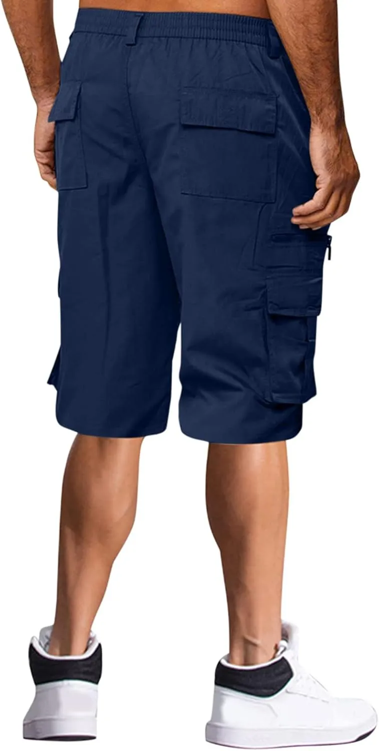 Men's Cargo Pants Baggy Shorts Mens Cargo Shorts Cotton Work Shorts Multi Pocket Casual Workout Shorts Loose Shorts