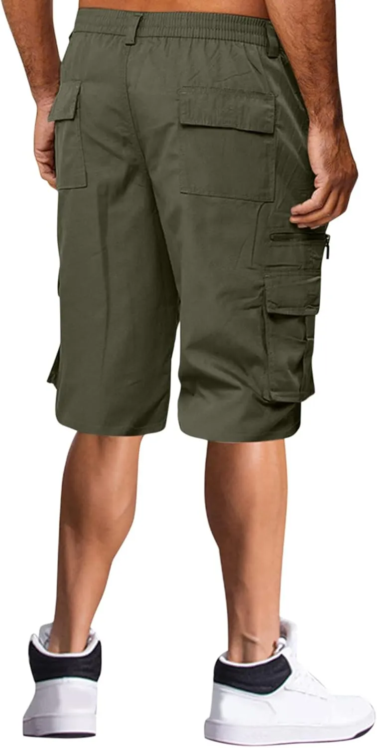 Men's Cargo Pants Baggy Shorts Mens Cargo Shorts Cotton Work Shorts Multi Pocket Casual Workout Shorts Loose Shorts