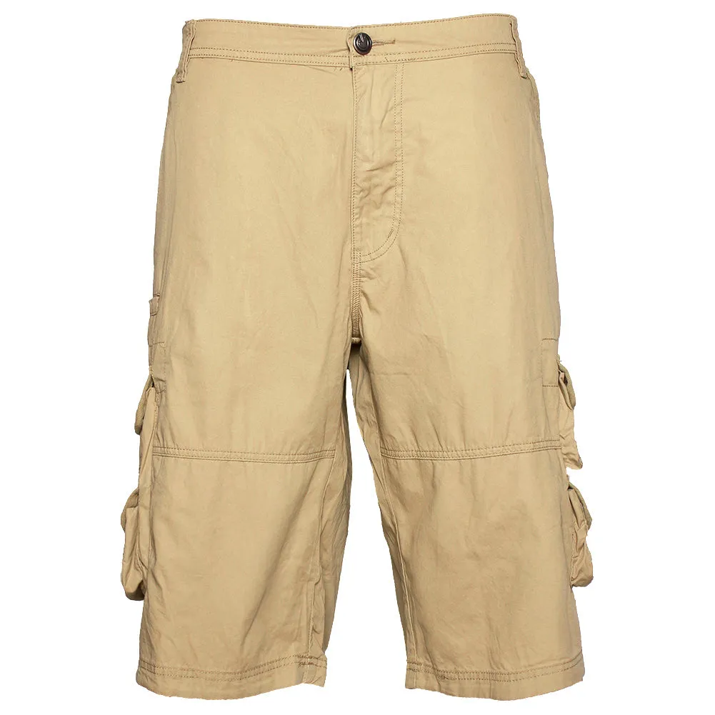 Men's Cargo Pocket Shorts Cotton Knee Length Casual Fit DBFL