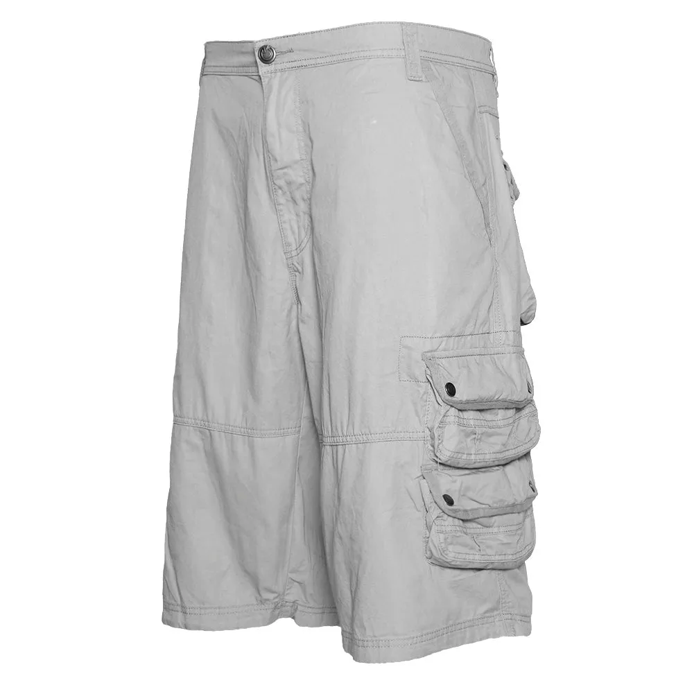 Men's Cargo Pocket Shorts Cotton Knee Length Casual Fit DBFL