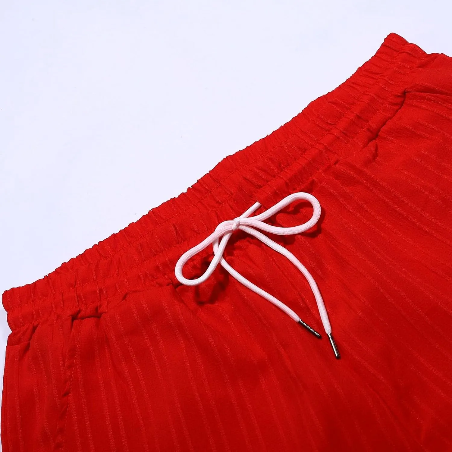 Mens Cargo Shorts Casual Summer Beach Vacation Shorts Elastic Waist Drawstring Summer Work Shorts Loose Shorts