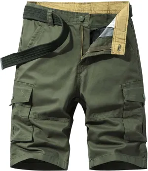 Mens Cargo Shorts Cotton Work Shorts Multi Pocket Casual Workout Shorts for Men with No Belt Mens Hiking Cargo Shorts