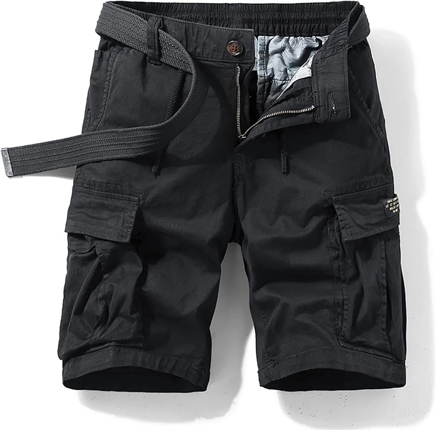 Mens Cargo Shorts Elastic Waist Outdoor Tactical Shorts Lightweight Breathable Athletic Shorts Loose Fit Gym Shorts