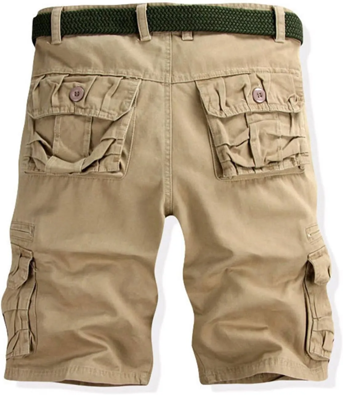 Men's Cargo Shorts Expandable Waist Cargo Pants Stretch Athletic Shorts Casual Workout Shorts Loose Lounge Shorts