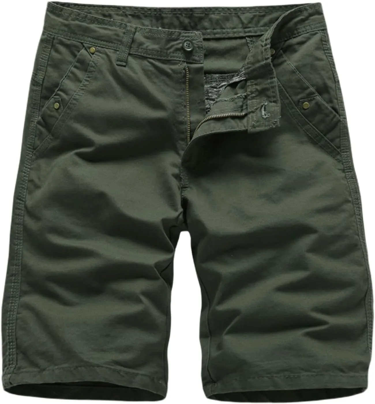 Mens Cargo Shorts Relaxed Fit Casual Classic Outdoor Comfort Utility Hiker Basic Solid Short with Pocket