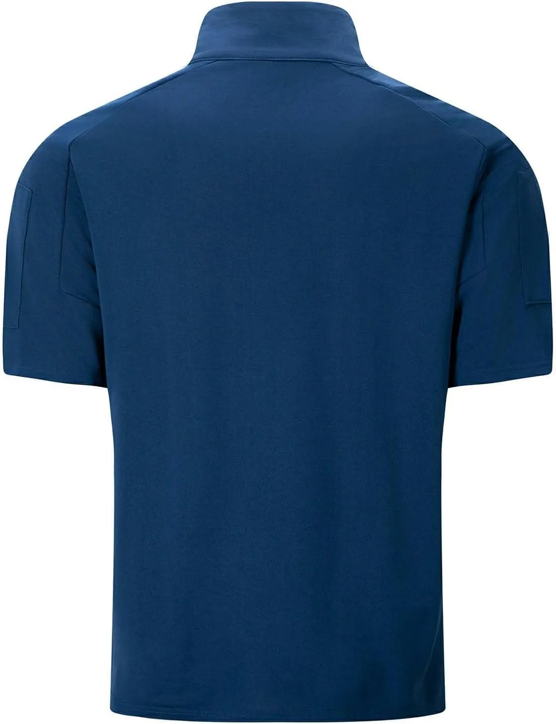 Mens Casual Business 1/4 Zipper Shirts Short Sleeve Stand Collar Muscle Pullover Tops Outdoor Athletic Golf Shirt