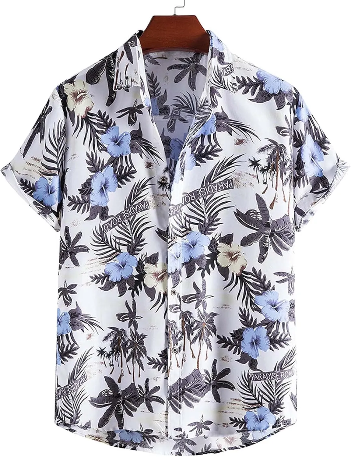 Men's Casual Color Striped Button Down Shirt Lightweight Short Sleeve Henley Dress Shirt Regular Fit Summer Beach Top