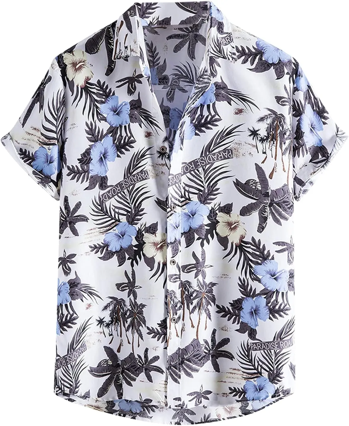 Men's Casual Color Striped Button Down Shirt Lightweight Short Sleeve Henley Dress Shirt Regular Fit Summer Beach Top