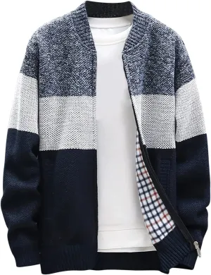 Mens Casual Knit Sweater Jackets Cardigans Slim Fit Button Sweater with Pockets Loose Fall Winter Jackets Outerwear