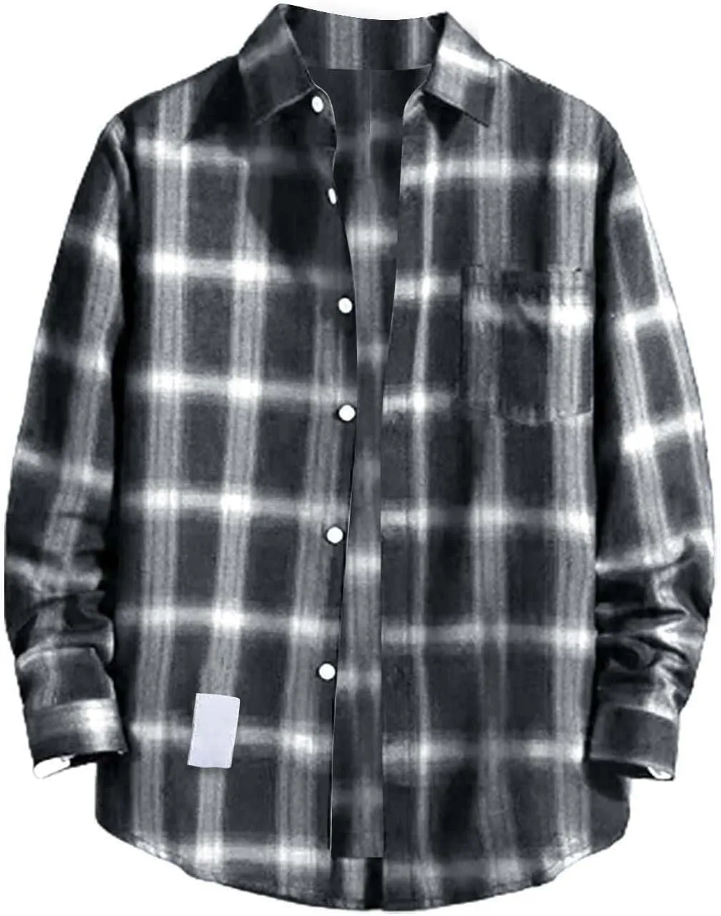 Men's Casual Plaid Flannel Long Sleeve Button Down Shirt Big and Tall Flannel Casual Shirts Lightweight Camp Shirts