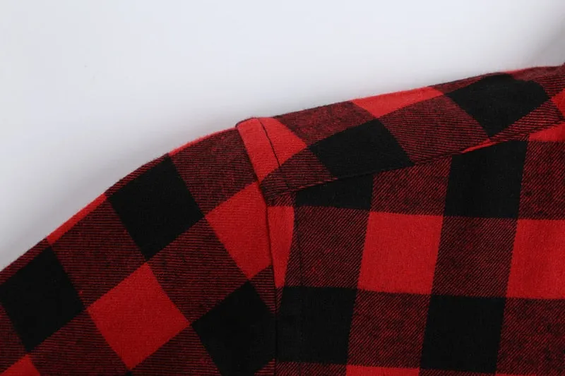 Men's Casual Plaid Flannel Long Sleeved Shirt | Plus Size