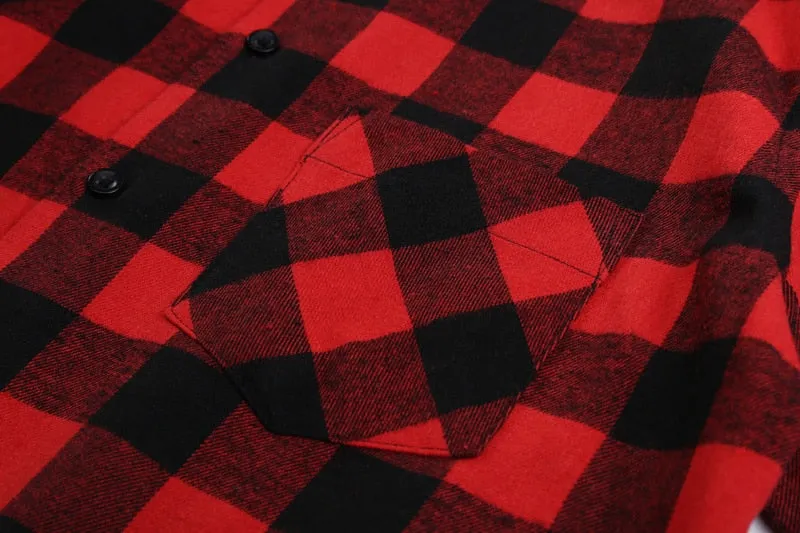 Men's Casual Plaid Flannel Long Sleeved Shirt | Plus Size