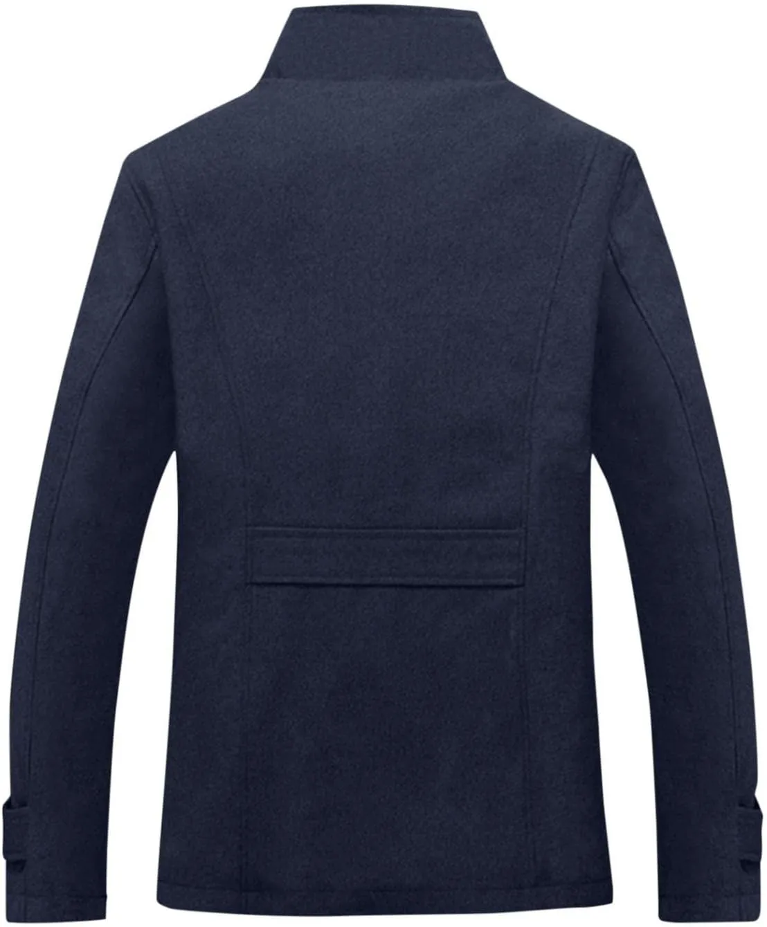Mens Casual Sherpa Fleece Lined Wool Blend Jackets Winter Warm Cotton Cargo Coats Single-breasted Military Jackets L-4XL