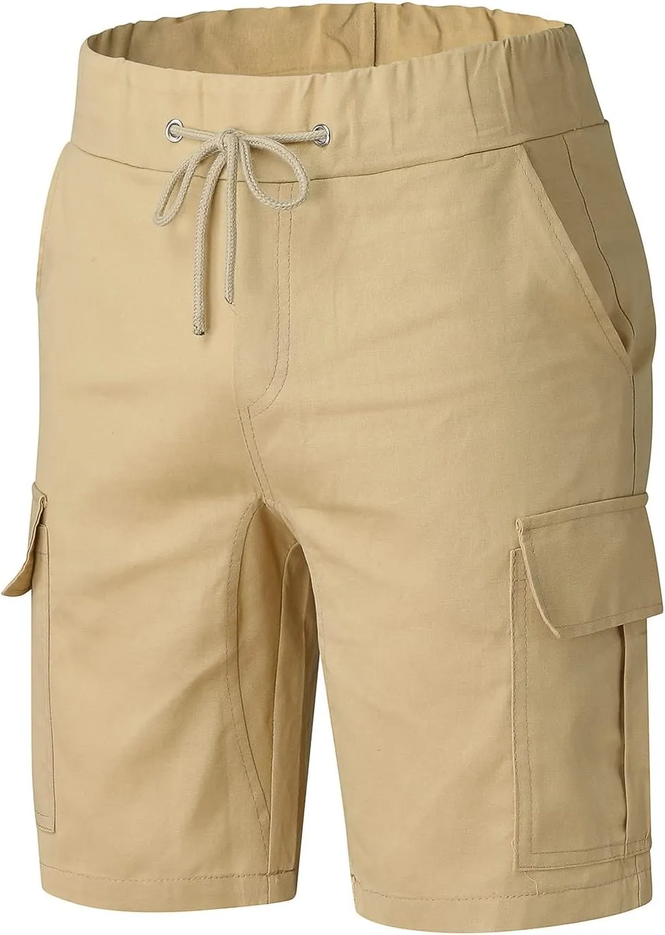 Mens Casual Shorts - Cotton Drawstring Summer Beach Stretch Twill Chino Golf Shorts Classic Shorts Casual Shorts