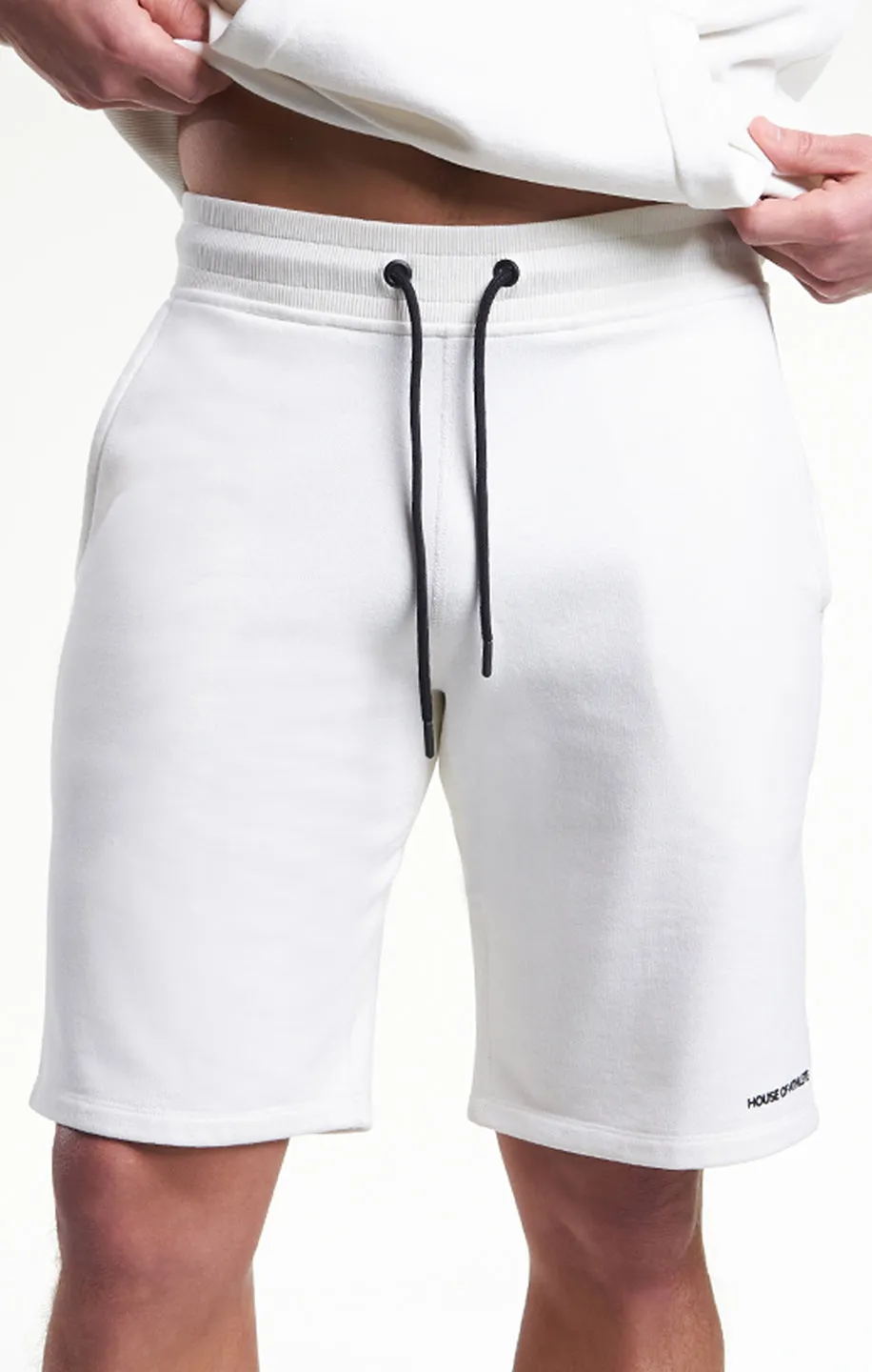 Mens Casual Sweat Shorts Ivory