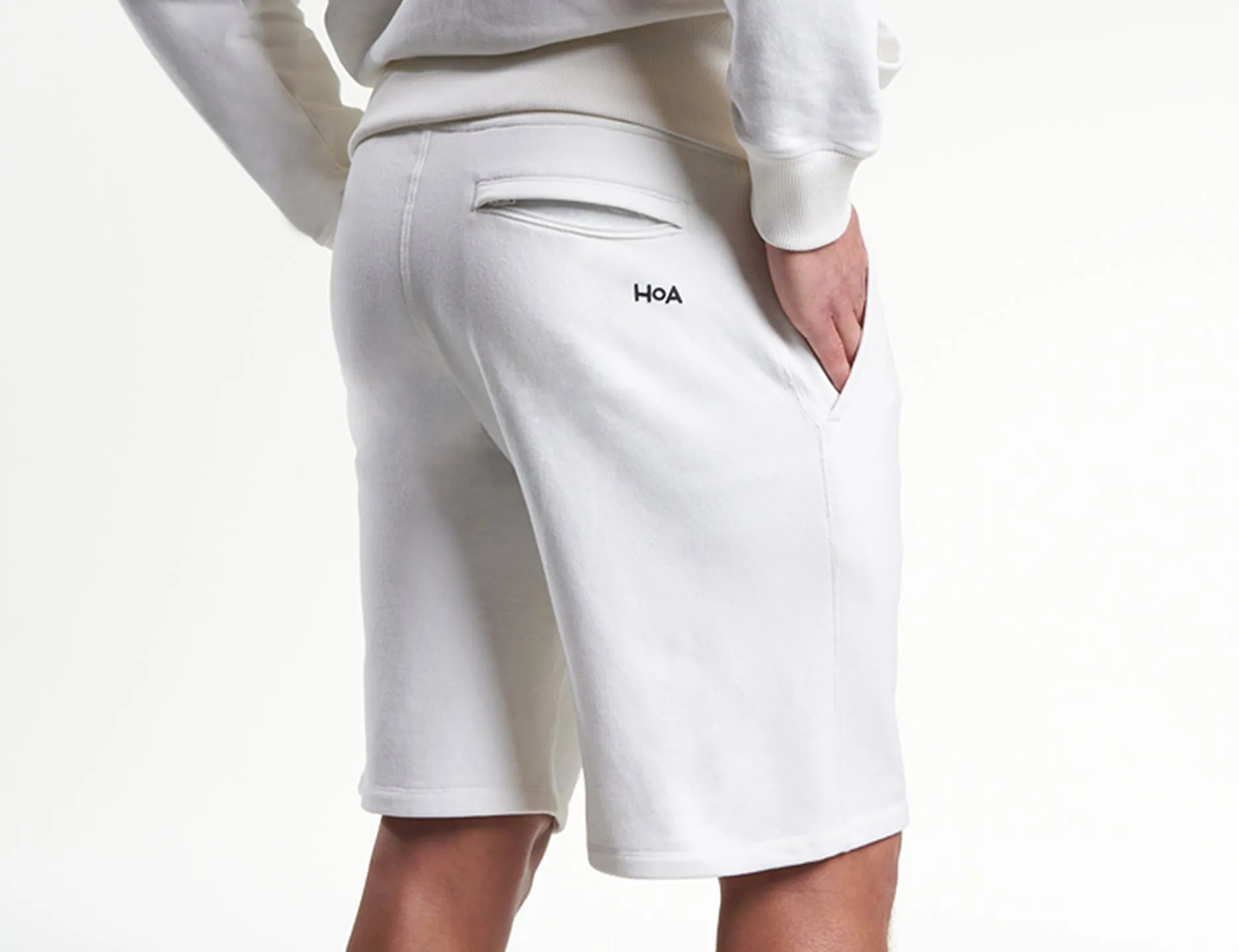 Mens Casual Sweat Shorts Ivory