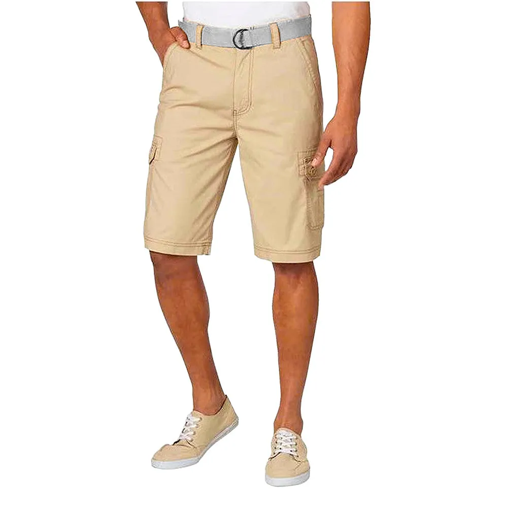 Men’s Cotton Cargo Shorts Multiple Pockets Belt Casual Lose Fit