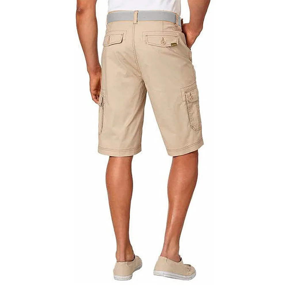 Men’s Cotton Cargo Shorts Multiple Pockets Belt Casual Lose Fit