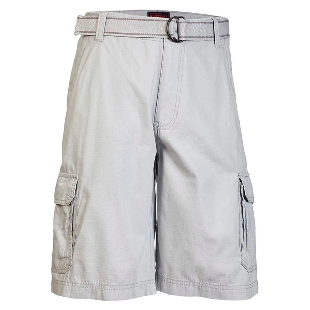 Men’s Cotton Cargo Shorts Multiple Pockets Belt Casual Lose Fit