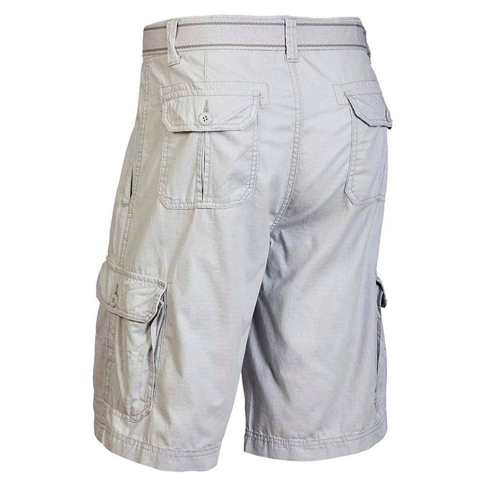 Men’s Cotton Cargo Shorts Multiple Pockets Belt Casual Lose Fit