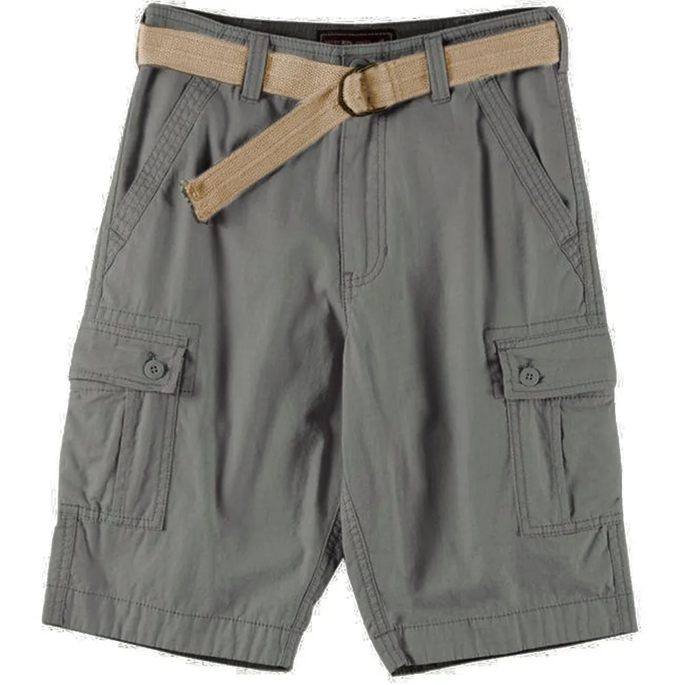 Men’s Cotton Cargo Shorts Multiple Pockets Belt Casual Lose Fit