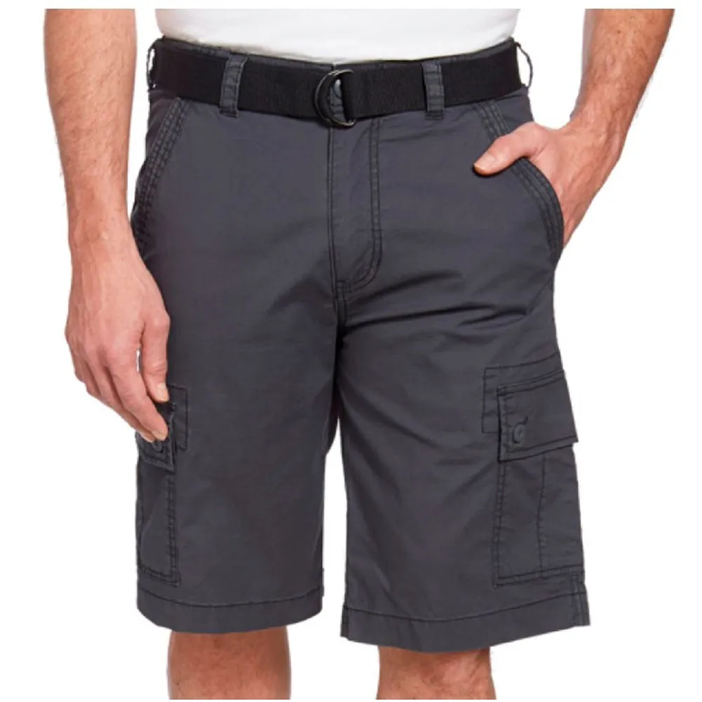 Men’s Cotton Cargo Shorts Multiple Pockets Belt Casual Lose Fit