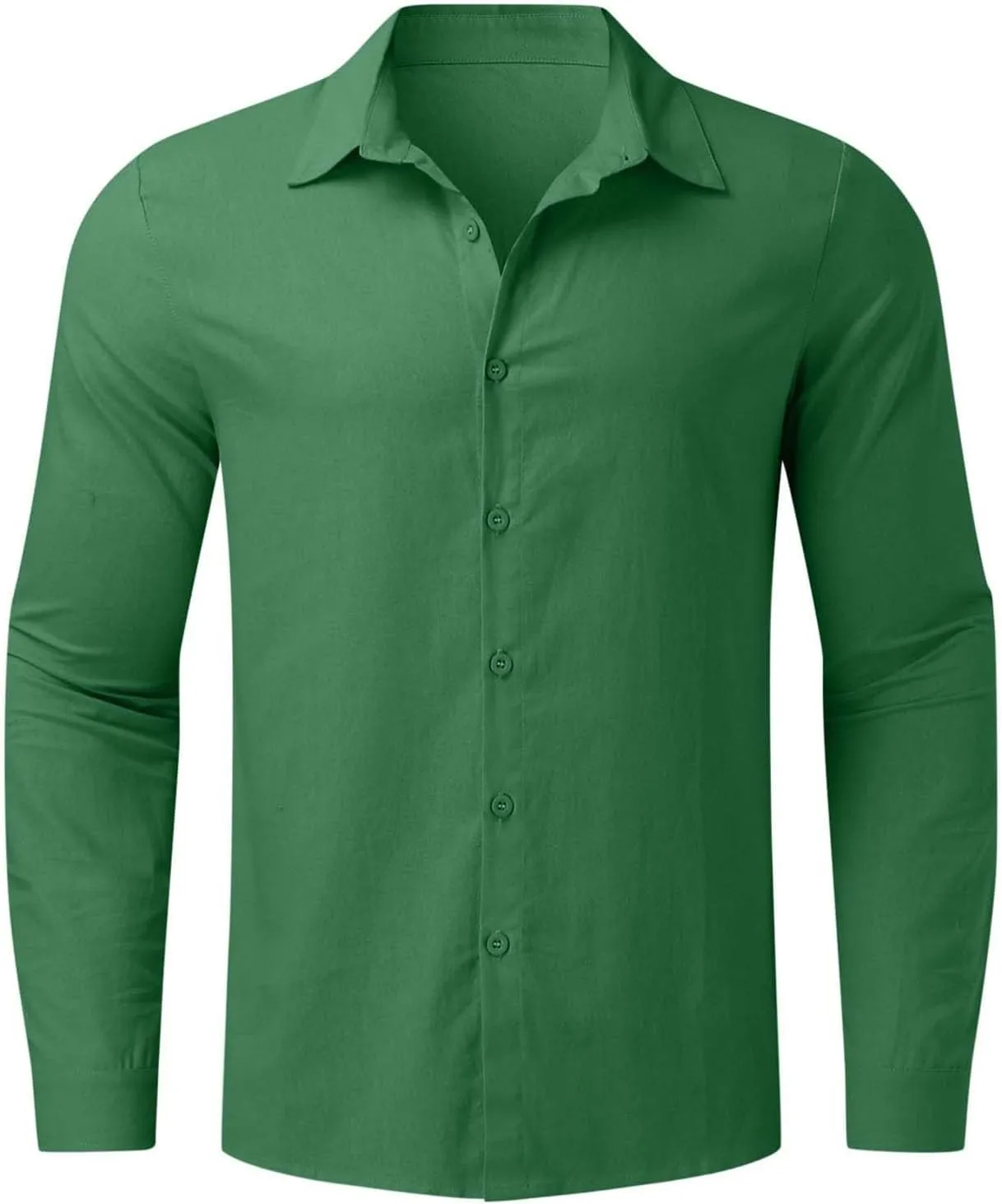 Mens Cotton Linen Hoodie Lightweight Long Sleeved Lapel Cotton Pocket Shirt Tops V Neck Button Down Hooded Shirt