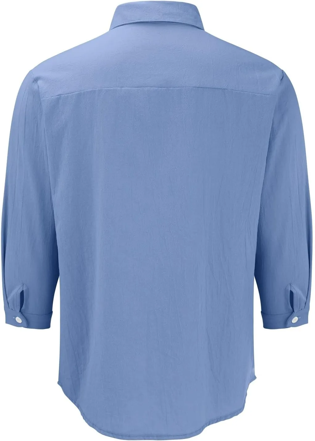 Mens Cotton Linen Hoodie Lightweight Long Sleeved Lapel Cotton Pocket Shirt Tops V Neck Button Down Hooded Shirt