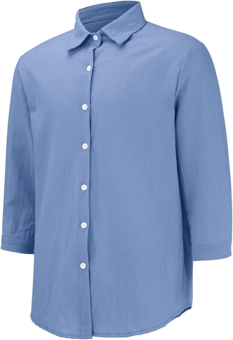 Mens Cotton Linen Hoodie Lightweight Long Sleeved Lapel Cotton Pocket Shirt Tops V Neck Button Down Hooded Shirt